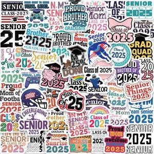 lot 14370 image: Holographic Graduation Stickers, Sparkly Stars, Class of 2025 Waterproof Vinyl Stickers for Water Bottle, Laptop, Skateboard, Graduation Party Decorations 2025
