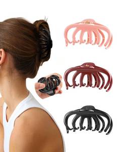 lot 14373 image: 3Pcs Silicone Hair Clips Flexible Claw Clips for Women Cloud Clip Bendable Large Hair Claw Clip