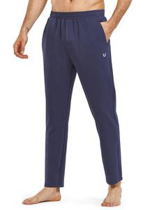 lot 14415 image: NORTHYARD Menfts Yoga Casual Sweatpants Cotton Athletic Lounge Pants Open Bottom Loose Exercise Straight Leg Pant with Pockets Navy M