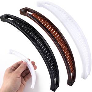 lot 14426 image: Winsyison 9pcs Banana Hair Clips, Non-Slip Large Hairstyle Claws for Women, Vintage 90 Style Classic Double Combs Hairpin Accessories for Thin Fine Curly Hair- White and Black and Coffee