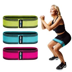 lot 14428 image: ZENKEYZ Fabric Resistance Bands for Legs and Glutes - Set of 3 Non-Slip Booty Bands - Thick Elastic Workout Loops for Home Gym, Squats, Yoga, and Stretching