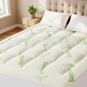 lot 19054 image: Sweetcrispy Ultra Soft Mattress Topper King Size - Viscose Made from Bamboo Pillow Top Mattress Pad for Breathable Cooling and Back Pain Relief, Deep Pocket Comfort Bed Topper, Green