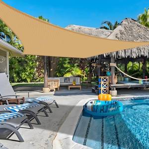 lot 19059 image: COOLBOYS 16ftx 20ft Sun Shade Sail Sand Rectangle UV Block Outdoor Shade Canopy Sunshade for Patio Lawn Garden Carport Backyard Deck Pergola