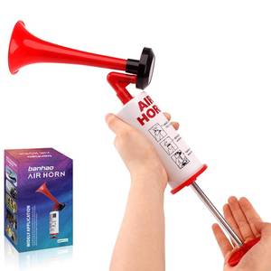 lot 19070 image: Handheld Air Horn, BANHAO Aluminum Loud Noise Maker Safety Boat Car Sports Events Handheld Air Pump Loud Safety Horn for Boats