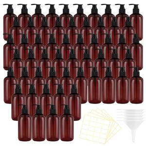 lot 19085 image: UCEHIPAW 57 Pcs Pump Bottle Lotion Dispenser 8oz250ml PET Clear Empty Refillable Shampoo Bottle Container Reusable Body Wash Dispenser Bulk for Conditioner Hand Soap (Amber)