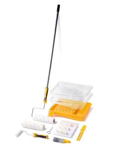 lot 19088 image: VOOMEY Paint Roller Kit with Extension Pole - 9 Inch Paint Roller with Tray, Mini Paint Roller 4 inch, Small Paint Brush, 16 Piece Complete Painting Tool Set Suitable for House and Wall Painting