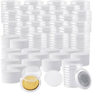 lot 19129 image: PINGEUI 200 PCS Clear Coin Capsules, Silver Dollar Coin Holder Plastic Holder Protectors with Adjustable Gasket (2025303540mm)