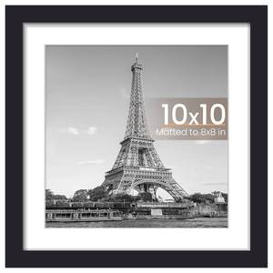 lot 20319 image: upsimples 10x10 Picture Frame, Display Pictures 8x8 with Mat or 10 x 10 Without, Wall Hanging Square Frames, Black, 1 Pack