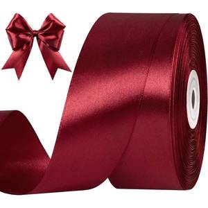lot 20325 image: CLUEWR 1-12 Inches 50 Yards Dark Wine Red Satin Ribbon, Solid Fabric Ribbon Roll for Flower Bouquets, Gift Wrapping, Wedding, Handmade Crafts