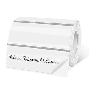 lot 20326 image: Yeachlaing 1in x 3in Transparent Thermal Label Stickers,Waterproof Thermal Printer Sticker Labels for Gift Wrapping, Self-Adhesive Name Price Tag DIY Custom Logo Design (500 pcs,Clear)