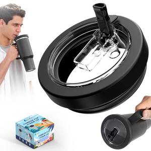 lot 20339 image: Tumbler Flip Straw Lid for 40 Oz Stanley Quencher Cup Replacement Fit Leak Proof Silicone Cover Reusable Splash Resistant Cup Lids Accessories with Cleaning Brush for Travel