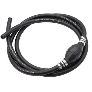 lot 20340 image: Tnisesm 38in Fuel Line Assembly, Nylon Braided Fuel Line Hose Marine Outboard Boat Motor RVs Fuel Assembly with Primer Bulb 304 Steel Hose Clamps 6FT