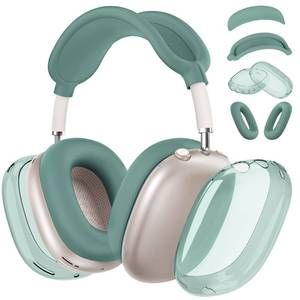lot 20361 image: Silicone Case Cover for AirPods Max 2, Clear Soft TPU Ear Cups CoverEar Pad Case CoverHeadband Cover for AirPods Max 21 (202620242020), Transparent Accessories for Apple AirPods Max, Pine Green