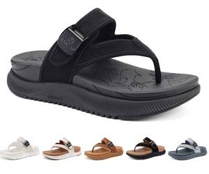 lot 20411 image: ONCAI Women�s Orthopedic Platform Flip Flops Sandals 2026 with Arch Support Wedge Black Summer Beach Essentials Dressy Trendy Walking Sandalias Mujer Size 7.5 and Chunky Thick Rubber Soles