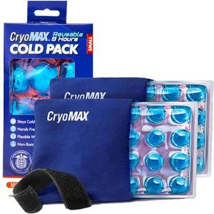 lot 20422 image: CryoMAX Cold Pack, Reusable, 8 Hour Cold Therapy Ice Pack, Small, 6inx 6in (Pack of 2)