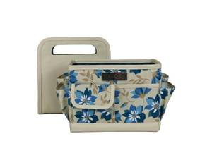 lot 20423 image: Everything Mary Desktop Tote Organizer � Tan Floral Craft Bag � Portable Storage for Art Supplies, Sewing, Scrapbooking, DIY Tools and Creative Project Organization