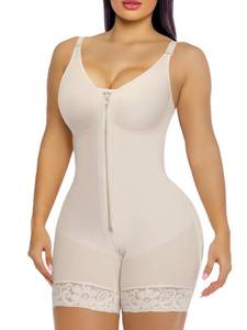 lot 20424 image: YIANNA Fajas Colombianas Moldeadoras Postpartum Shapewear Tummy Control for Women Full Body Shaper Butt Lifter Compression Garment with Zipper Crotch, YA7283-Beige-XS