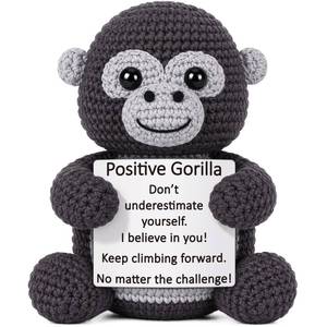 lot 20426 image: NEVERNERVE Birthday Gift for Men Friend Coworker, Cheer Up Gift for Teens Student, Encouragement Gifts for Son Daughter Form Dad Mom, Positive Crochet Animal Chimp Handmade Support Gorilla Gifts