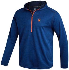 lot 20441 image: Spyder Mens Quarter Zip Pullover Sweatshirt - Lightweight Performance Fleece Dry Fit Quarter Zip Hoodie Sweatshirts for Men, Size Large, Blue