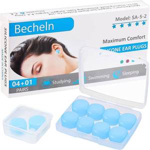 lot 20448 image: Reusable Silicone Ear Plugs, Waterproof Noise Cancelling EarPlugs for Sleeping, Mowing, Swimming, Airplanes, Concerts