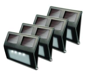lot 20461 image: MAXSA Innovations 47334-BZ Bronze Stainless Steel Weatherproof Solar LED Lights for Decks and Steps (4-Pack), Bronze Stainless Steel
