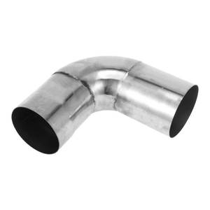 lot 20471 image: Motoforti 90 Degree Mandrel Exhaust Tube Car Exhaust Pipe Mandrel Bend DIY Custom Tubing Pipe 3in OD 5.91in Leg Length 304 Stainless Steel Silver Tone