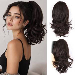 lot 20474 image: ZQIAN BEAUTY Clip in Ponytail for Women - 14 Inch Curly Ponytail Extension, Wavy Pony Tails Hair Extensions, Synthetic Hair Extensions Ponytail, Natural Hair Pieces for Women (Color Brown)