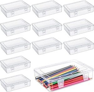 lot 1005 image: 12 Pack Clear Plastic Storage Boxes with Lids