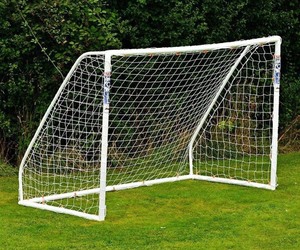 lot 3974 image: White Polyester Soccer Goal Net