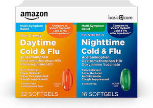 lot 6474 image: Basic Care Daytimenighttime Severe Cold and Flu, 24 Count Daynight Time