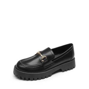lot 1080 image: DREAM PAIRS Loafers for Women Platform Chunky Penny Loafer Slip On Casual Dressy Business Shoes with Arch Support,Size 9.5,Black-Pu,DWUMLS2531
