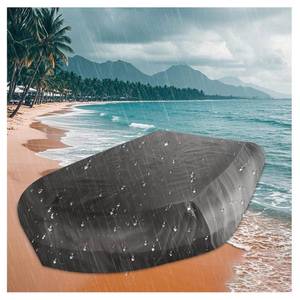 lot 1091 image: Dinghy Cover 6 Sizes Boat Covers UV Resistant Waterproof Boat Cover for Small Inflatable and Rigid Inflatable Boats, with 2 Reinforced Straps Black-10-11ft