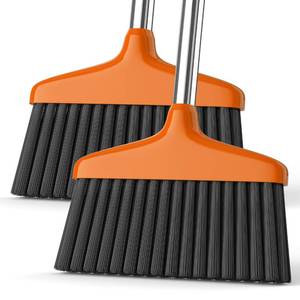 lot 1098 image: Handy Broom 2 Pack, IndoorOutdoor Brooms, Duty Kitchen Broom, for Home Garage Kitchen Office Courtyard Lobby Patio Lawn Concrete (2, Orange)