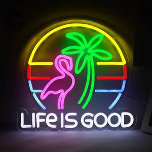 lot 2037 image: LIFE IS GOOD Cocktail Neon Signs for Wall Decor Neon Lights Neon Lights for Bedroom Led Signs