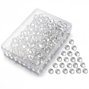 lot 2045 image: Eunenete 30 Pieces 40mm Round Clear Glass Dome Cabochons, Non-Calibrated Round for Jewelry Making,Photo Cameo Pendants, Necklaces DIY Crafts