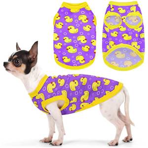 lot 2057 image: Adorable Yellow Duck Dog Shirt Lightweight Polyester Cartoon Puppy Vest, Small Medium & Large Dog T-Shirt, Summer Pet Clothes, Cute Dog Apparel, Breathable Dog Tank Top Purple S