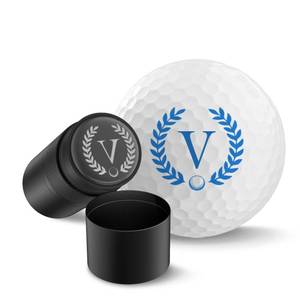 lot 2074 image: fullking Monogram Initial Self-Inking Marker Golf Ball Stamp Personalized Quick Dry Permanent Ink Reusable Golf Ball Marker to Identify Balls Ideal Golfer Gift(V)
