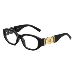 lot 2098 image: FEISEDY Trendy Blue Light Reading Glasses for Women and Men, Vintage 90s Anti-Glare Readers B0317 Black,1.5x