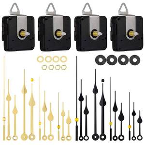 lot 2142 image: EMOON 4 Pcs Different Shaft Clock Mechanism kit with 8 Pack Clock Hands, DIY Wall Clock Repair Replacement Motor Parts.(Total Shaft Length (Total Shaft length16.5mm,20mm,20mm,23mm)