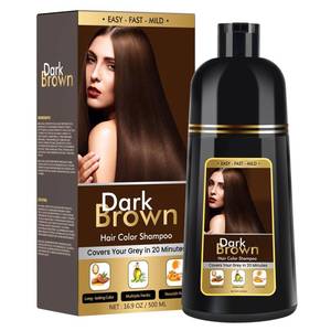 lot 2151 image: BOJICA Dark Brown Hair Dye Shampoo, Hair Color shampoo for Women, Shampoo Hair Dye- Grey Hair Coverage-17.6 OZ