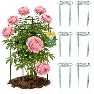 lot 3013 image: DSTANA 6 Pack Peony Cages and Supports, 12 x 24 Tall Peonies Support Cage