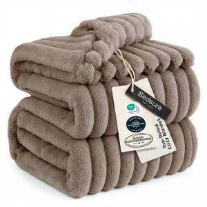 lot 3024 image: Bedsure GentleSoft Light Brown Fleece Blanket for Couch - Cozy Soft Blankets for Women, Cute Small Throws for Girls, 90x90 Inches