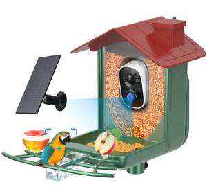 lot 3981 image: Smart Bird Feeder with Camera Outdoor Solar Birdfeeder Cam for Outside Garden - 2K HD Live Video Camera AI Recognition Visible Window Auto Capture - Bird Lover Gifts