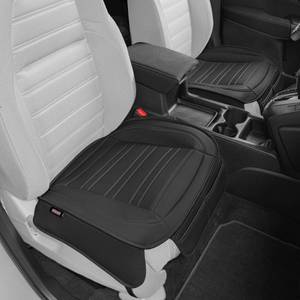 lot 3984 image: Motor Trend Seat Covers for Cars Trucks SUV, Faux Leather 2-Pack Black Padded with Storage Pockets, Premium Interior Car Seat Cover