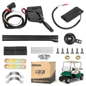 lot 3991 image: 10L0L Golf Cart Turn Signal Kit for Yamaha Club Car EZGO with 9-pin Plug Wiring Harness (Input Voltage 12V), Golf Cart Blinker Kit Included Horn Brake Pad Hazard Light Switch
