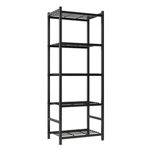 lot 3996 image: Tujurich Storage Shelves, 5-Tier Metal Shelving Unit with Adjustable Feet, Compact Shelf Organizer for Garage, Kitchen, Pantry and Closet Organization,17.7 x 11.8 x 56.3, Black