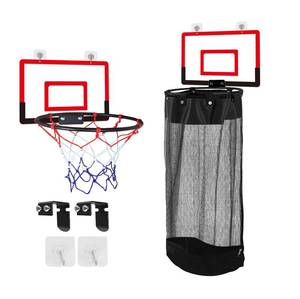 lot 3999 image: Plastic Basketball Laundry Hamper, Over the Door Laundry Basket with Hoop & Net, Heavy-Duty Mesh with Zipper, Easy to Install, 2-in-1 Storage and Shooting Game for Kids Rooms, Dorm Rooms, Bathrooms