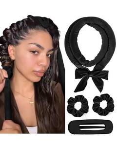 lot 4197 image: Yanibest Heatless Curls Overnight, Soft Heatless Hair Curler to Sleep in, No Heat Ribbon Wrap, Heatless Curling Set for Long Short Hair with Hair Scrunchies and Clip