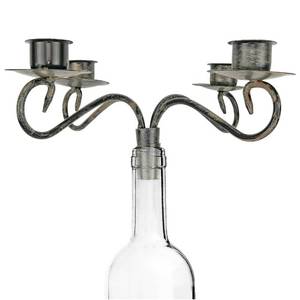 lot 4211 image: Wine Bottle Candelabra Topper �� 4-Candle Holder Centerpiece for Wine Bottles, Elegant Table D�cor for Parties & Dinners