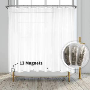 lot 4213 image: Barossa Design Clawfoot Tub Shower Curtain Liner with 12 Magnets - 180 W x 60 H Short PEVA Shower Curtain Wrap Around for Bathroom, Waterproof PVC Free & Metal Grommets - Frosted, 180x60